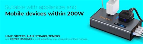 VANTRO Power Inverter/Laptop Charger with 3 USB (6.2A Max) & 1 C Type(1 ...