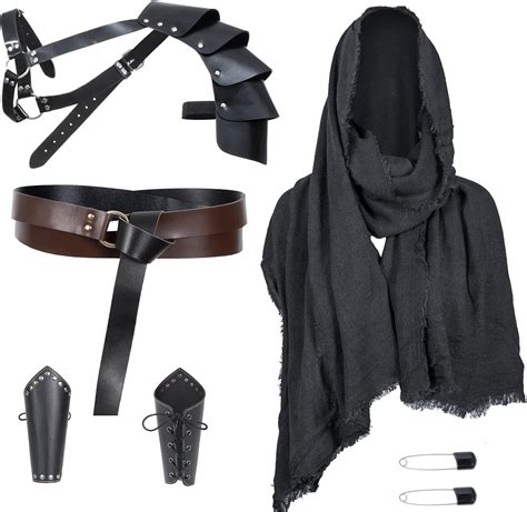 Buy Medieval Knight Leather Belt Shawl Men Renaissance Half Shoulder ...