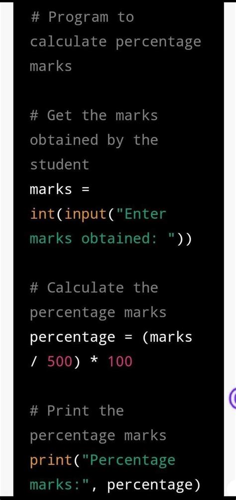 Write a python program that inputs a students marks obtained out of 500 ...