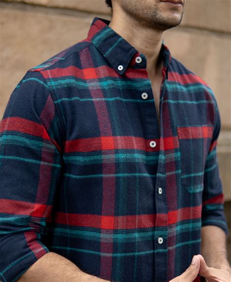 Navy Button Down Brushed Checks Shirt – Powerlook