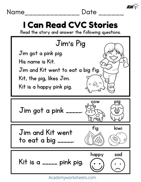 Short I CVC Words Short Vowels Phonics Worksheets Activities Practice ...