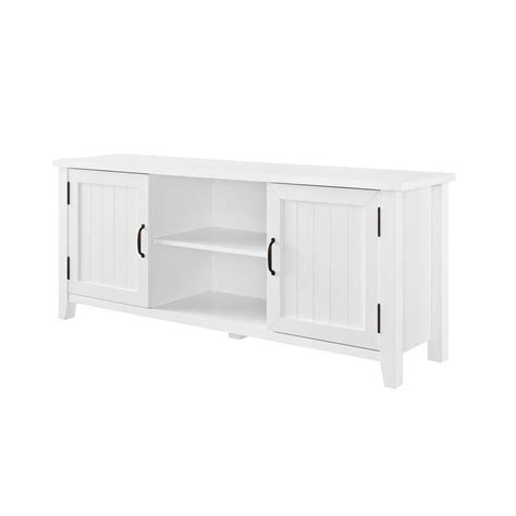 Buy 58 in. White Wood TV Stand with Storage Doors (Max tv size 65 in ...