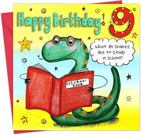Twizler 9th Birthday Card - Funny Joke Childrens Birthday Card - Age 9 ...
