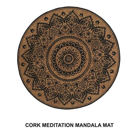 Buy Round Cork Meditation Mat with Mandala Design Meditation Mat ...