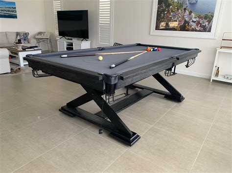 Rock Maple Modern Hoop Leg Pool Snooker Billiards Table Custom Built 8ft