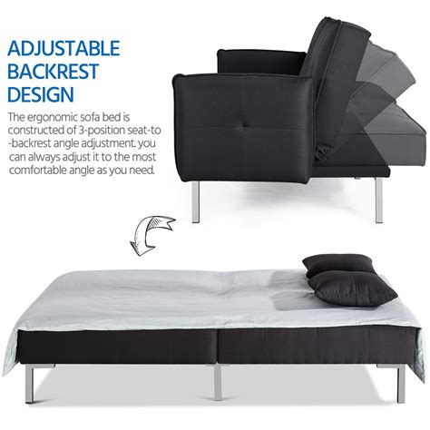 Yaheetech Fabric Sofa Bed 3 Seater Click Clack Sofa Bed Modern ...