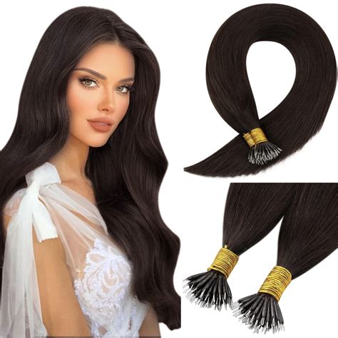 Amazon.com : Sunny Hair Nano Bead Hair Extensions Human Hair Brown Nano ...