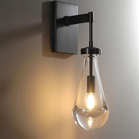 RINGRAIN Wall Sconces Modern Raindrop Wall Lights Set of 2, Matte Black ...