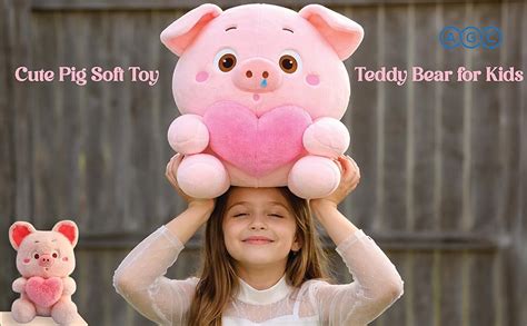 Buy AGC Toys for Kids, Cute Pig Soft Toy Holding A Cute Heart Plush ...