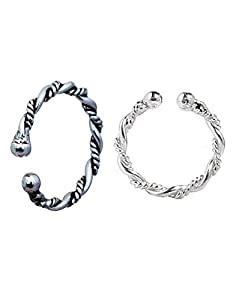 Buy Abhooshan 92.5 Sterling Silver Designer Trendy Combo Set of 2 Clip ...