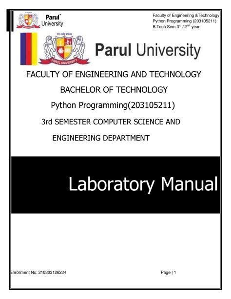 Malviya - MANUAL - Python Programming (203105211) B Sem 3rd / 2 nd year ...
