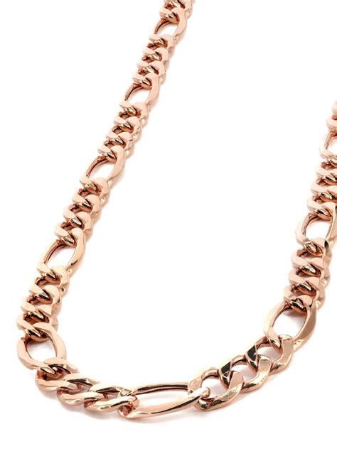 14K Rose Gold Chain - Solid Figaro Chain – FrostNYC