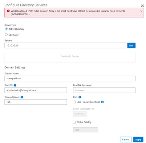 PowerStore: Unable to configure LDAP on PowerStore for user ...