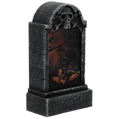 Buy IMIKEYA Halloween LED Graveyard Tombstones Headstone Light Black ...