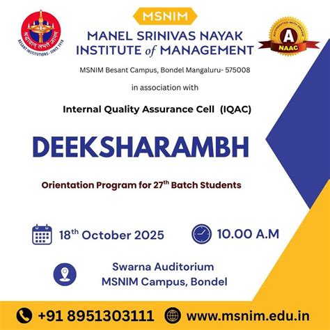 Deeksharambh - Orientation Program for 27th Batch Students - Manel ...