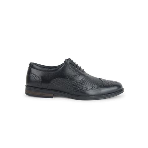 Buy Fortune Formal Black Lacing Brogue Shoes For Men HOL-125E By Liberty