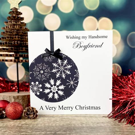 Handmade Christmas Card 'Bauble' - Handmade Christmas Cards -Pink & Posh