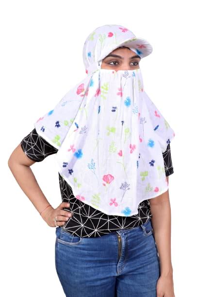 Buy MYFANTASYLIST Sun Protection 100% Pure Cotton Face Scarf With Cap ...