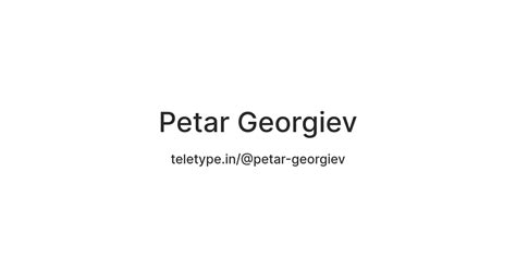 Petar Georgiev — Teletype