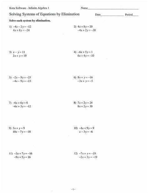 50 Systems Of Equations Worksheet - Chessmuseum Template Library