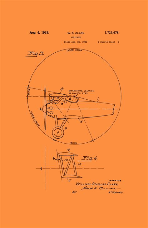 Framable Patent Art the Original Ready to Frame Décor Airplane Aviator ...