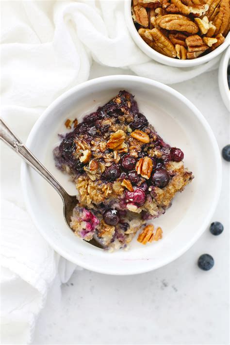 Baked Blueberry Oatmeal (Gluten-Free, Vegan-Friendly) • One Lovely Life