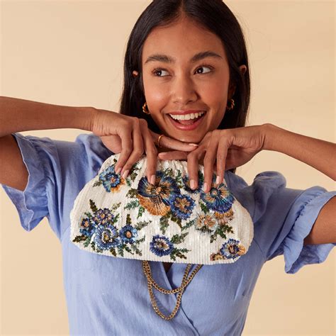 Buy Multi Floral Embellished Clipframe Clutch - Accessorize India