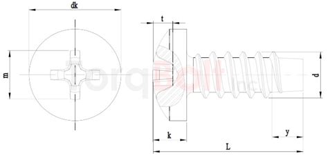 DIN 7981FH Phillips Pan B Self Tapping Screws Dimensions Standards ...