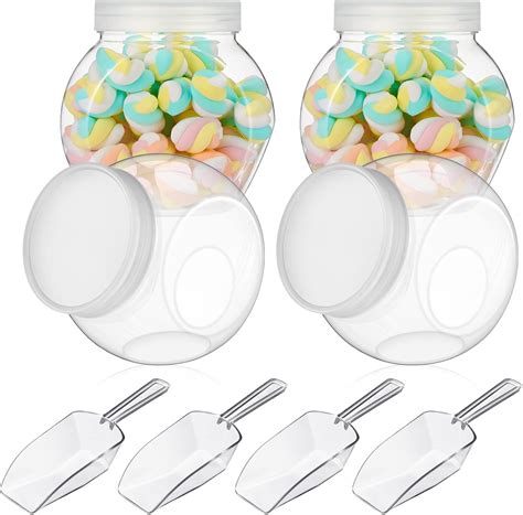 Amazon.com: Umigy 3 Sets Plastic Candy Jar with Lid for Candy Buffet ...