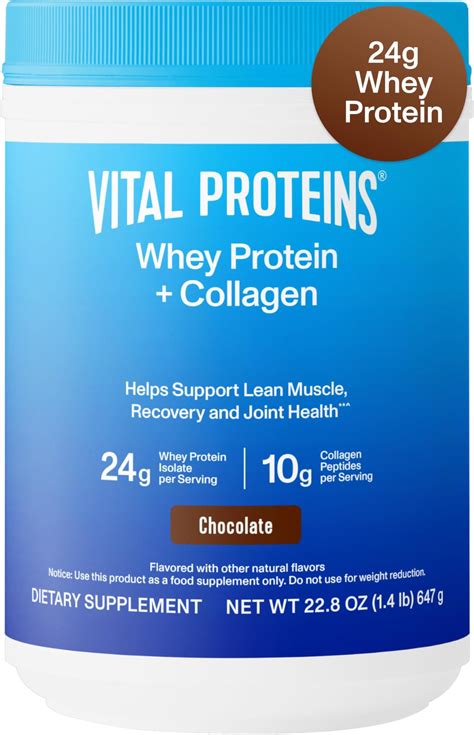 Amazon.com: Vital Proteins Whey Protein Powder+ Collagen Peptides, 24g Protein Supporting ...