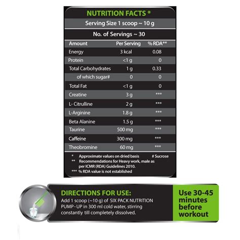 Six Pack Nutrition Pump UP Pre-Workout - 30 Servings