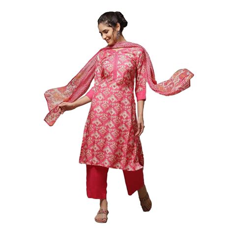 Buy BIBA WOMEN PRINTED STRAIGHT SALWAR KURTA DUPATTA(SKDASSORTED8434 ...