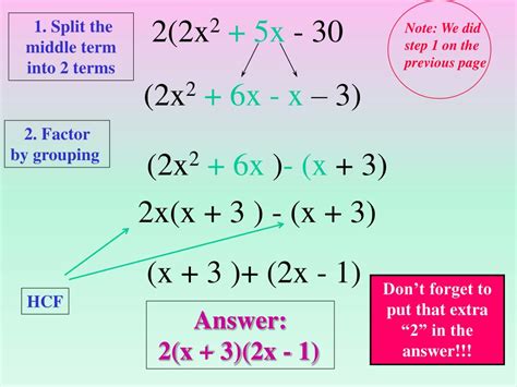 Image result for Middle Term Splitting Method Math