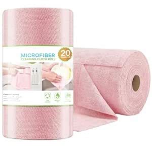 Microfiber Cleaning Cloth Roll for Household Surface Cleaning – Pink ...