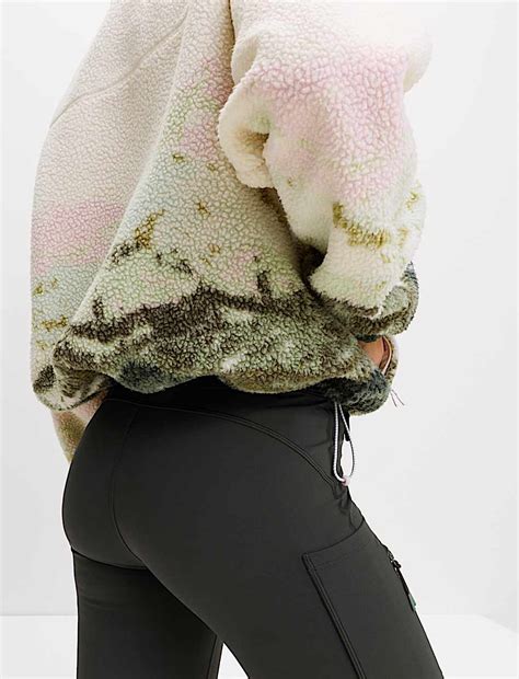 Buy Borg Printed Funnel Neck Fleece Jacket at Marks & Spencer