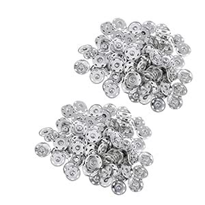 bnf® Pack of 100 Metal Sew-On Snap Fastener Press Stud for Clothing ...