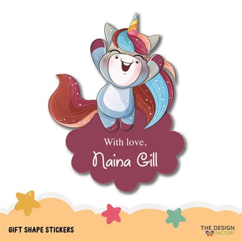 Gift Shape Stickers - Unicorn – Popup Kids