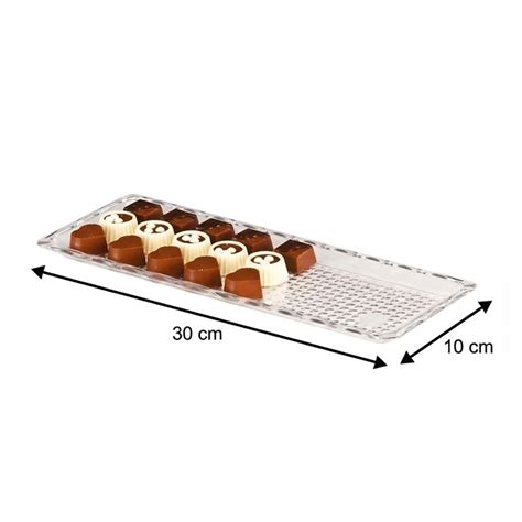 Zicco ZCP-223 Polycarbonate Chocolate Display Tray, 10x30 cm, Clear Price