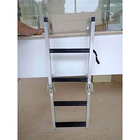 Buy spareflying 4 Step Pontoon Boat Ladder, Stainless Steel Folding ...