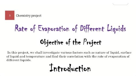 DETERMINATION OF THE RATE OF EVAPORATION OF DIFFERENT LIQUIDS - 3 ...