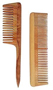 Buy ECOPAL - Handmade Natural Pure Healthy Neem Wooden Comb Wide Tooth ...