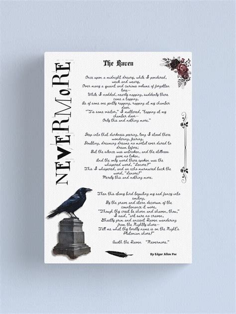 NEVERMORE the Raven by Edgar Allen Poe Poem Story Verses Instant ...