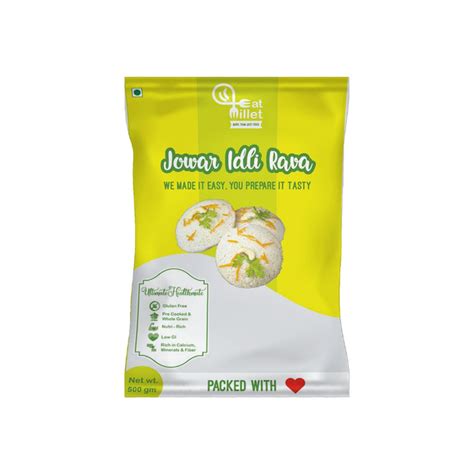 Jowar Idli Rava 500 gms | Gluten Free | 100% Naturally Organic Millets ...