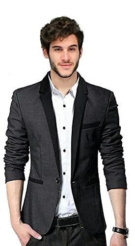 Buy MENJESTIC Men's Slim Fit Formal/Party Blazer (Designer Charcoal, 34 ...