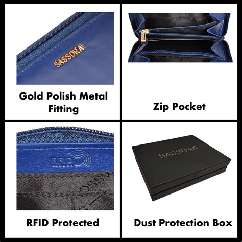 Sassora Genuine Leather Medium RFID Women Zip Around Wallet