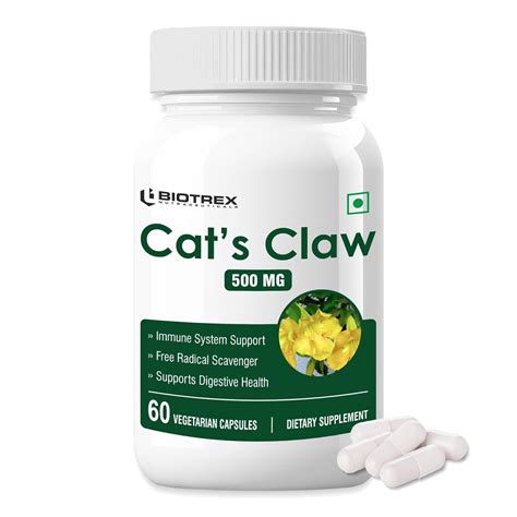 Biotrex Nutraceuticals Cat's Claw 500mg - 60 Veg Capsule : Amazon.in ...