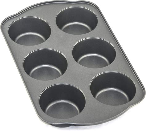 Amazon.com: Wrenbury Jumbo Muffin Pan 6 Cup - Nonstick XL Deep Muffin ...