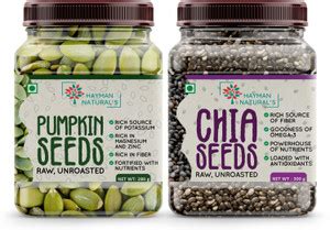 HAYMAN NATURAL'S Raw Pumpkin Seeds-280g, Chia Seeds-300g For Eating ...