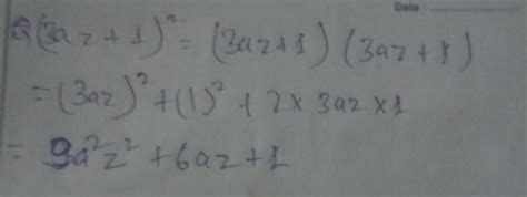 expand the following (3az+1)² - Brainly.in