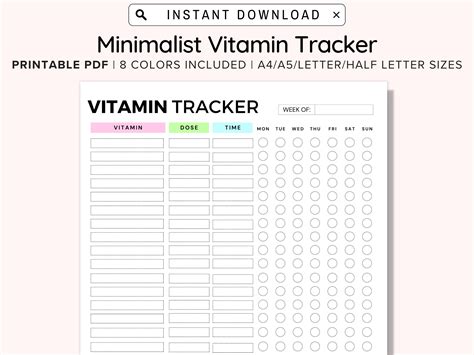 Vitamins Chart Paper at Carmina Cox blog